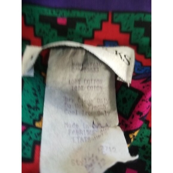 Leslie Lucks Blouse Jacket M Vintage Southwest Aztec Collar Button Up READ - Picture 15 of 16